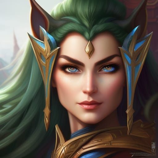 Detailed Portrait of a Warrior Elf Girl