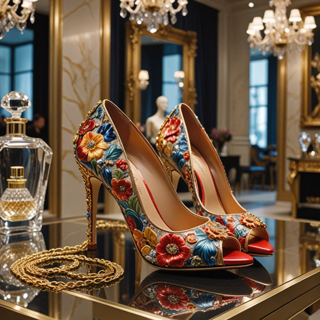 Luxurious Boutique Scene in Oil Painting Style