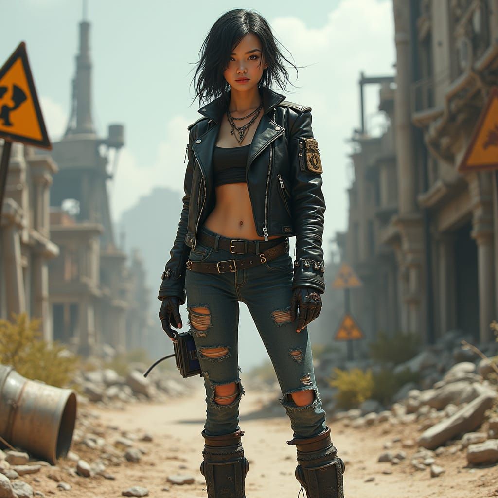 Girl in Post-Apocalyptic Wasteland