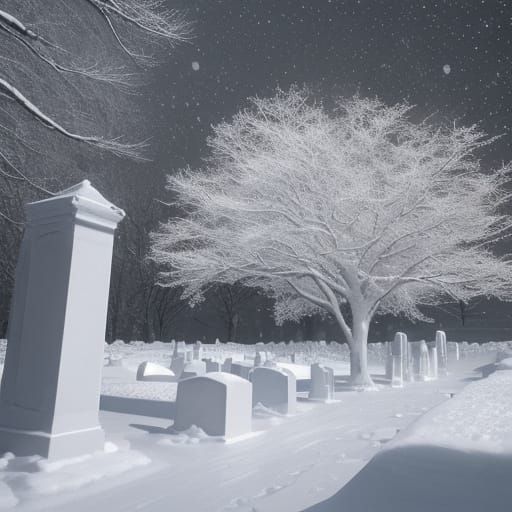 Monochrome White Cathedral in Snowy Apocalypse