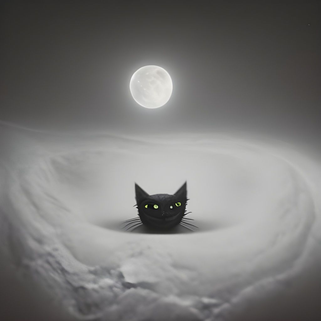 Cheshire Cat Portrait on the Moon