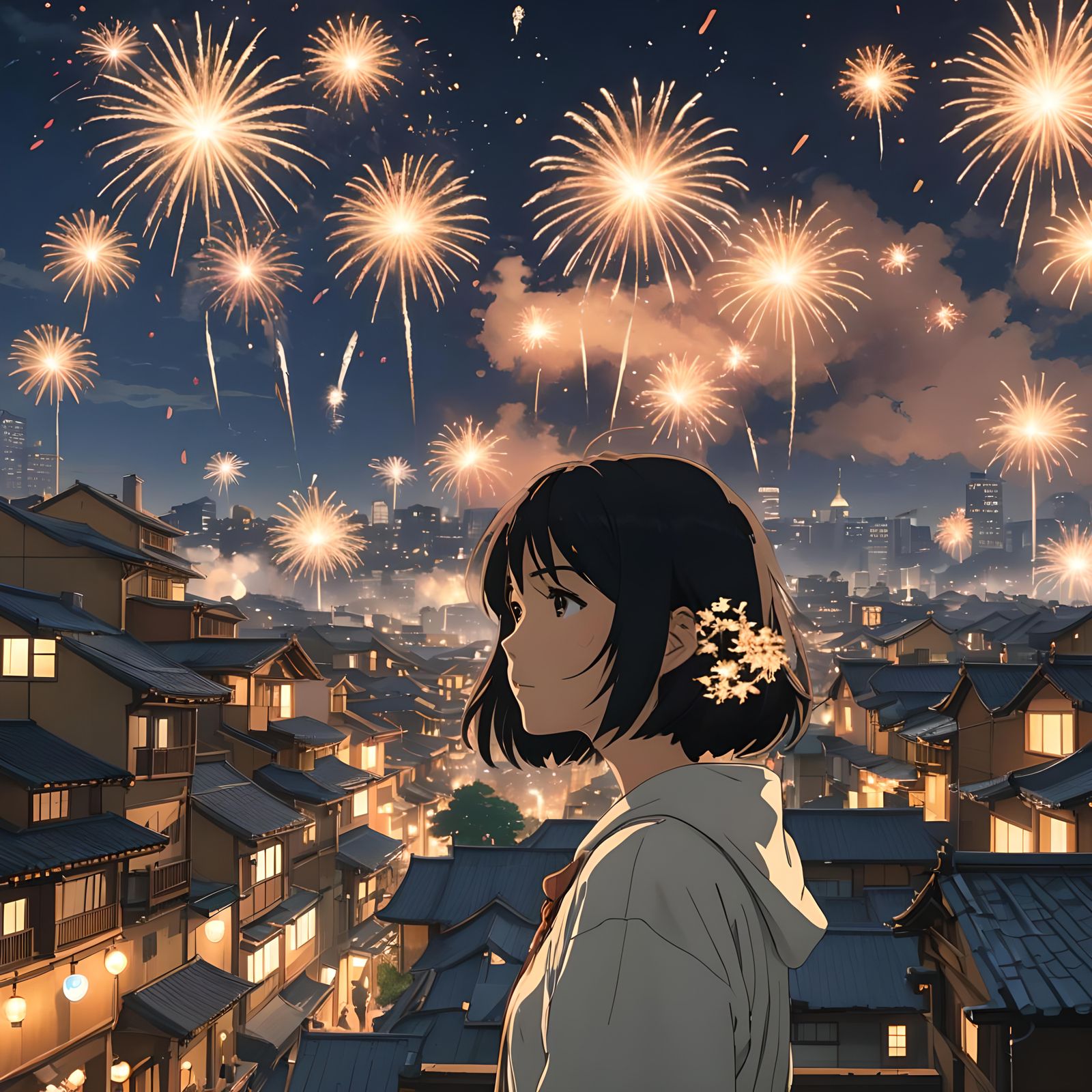 Girl Watching Fireworks, Anime Key Visual