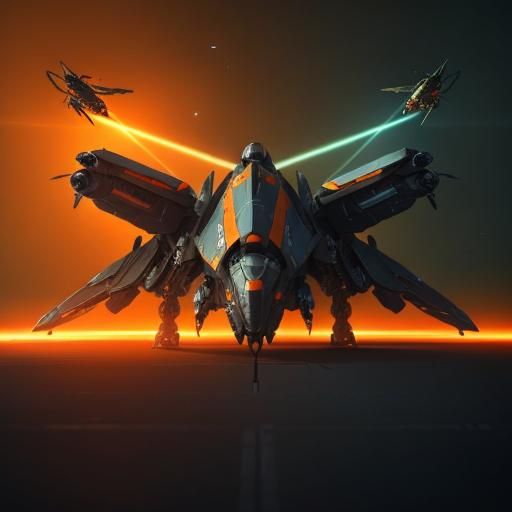 Insectoid Spaceship Battle Mech in 3D Game Art