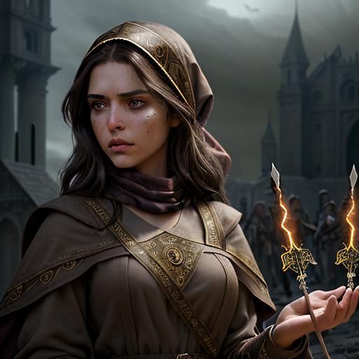 Cleric Adela's Battlefield Blessing: Hyperrealistic Digital ...