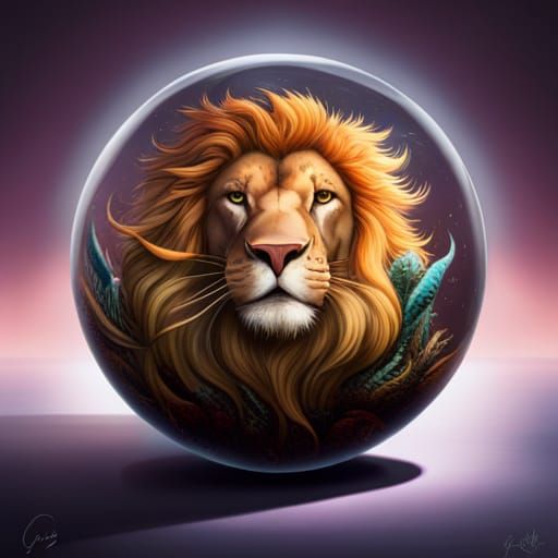 Lion in Sphere Trophy, Sinister Digital Art