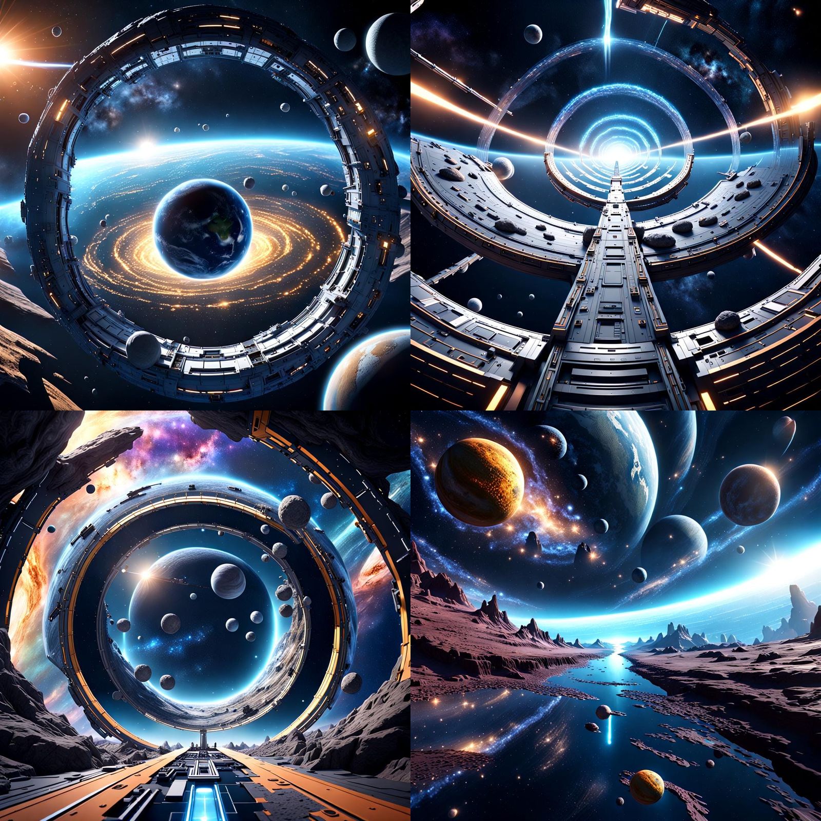 Cosmic Wormhole to Parallel Universe: Galactic Concept Art