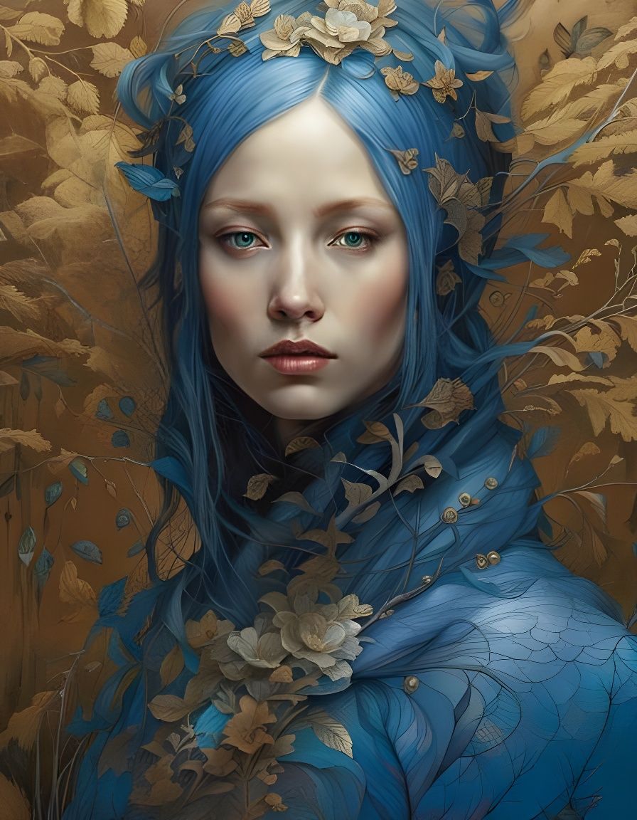 Surreal Bird Woman Portrait