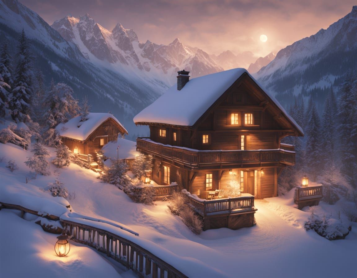 Cozy Snow-Covered Chalet in Swiss Valley