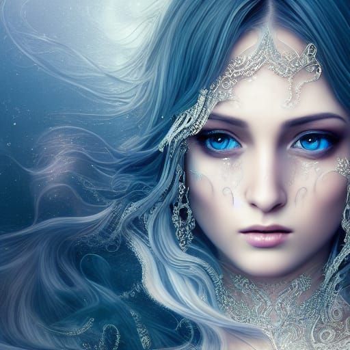 Sad Princess Portrait in Ornate Fantasy Style
