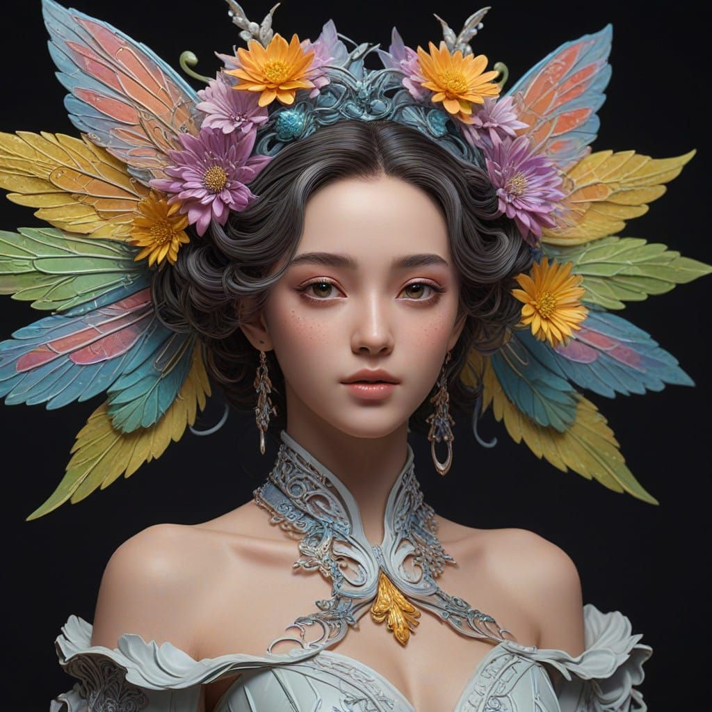 Ethereal Fairy in Chrysanthemum Delight
