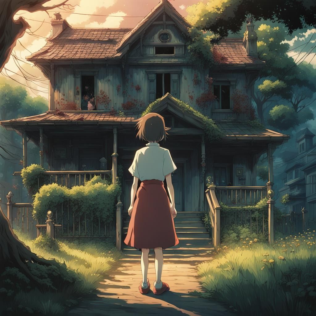 Zombie Girl in Studio Ghibli Anime Style