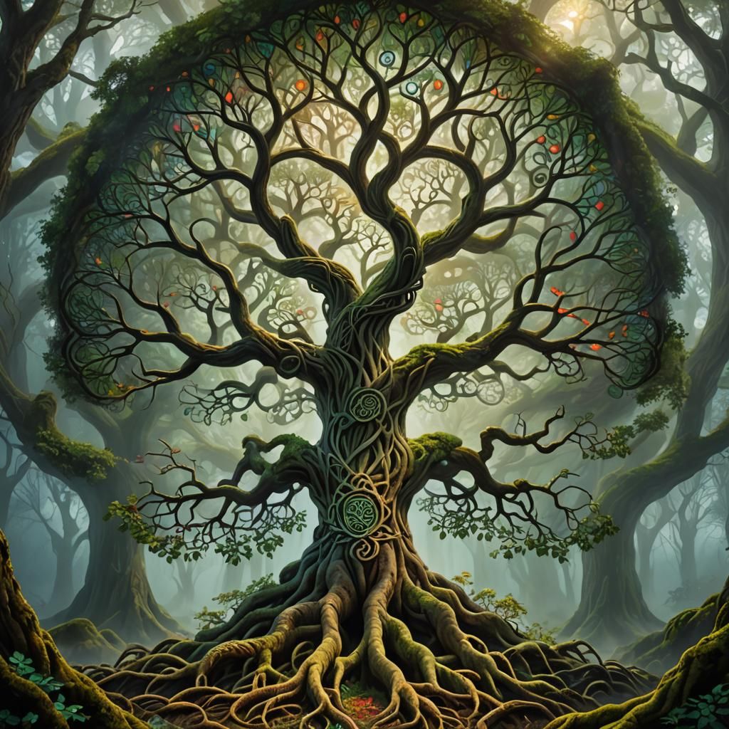 Mystical Celtic Tree of Life in Digital Art