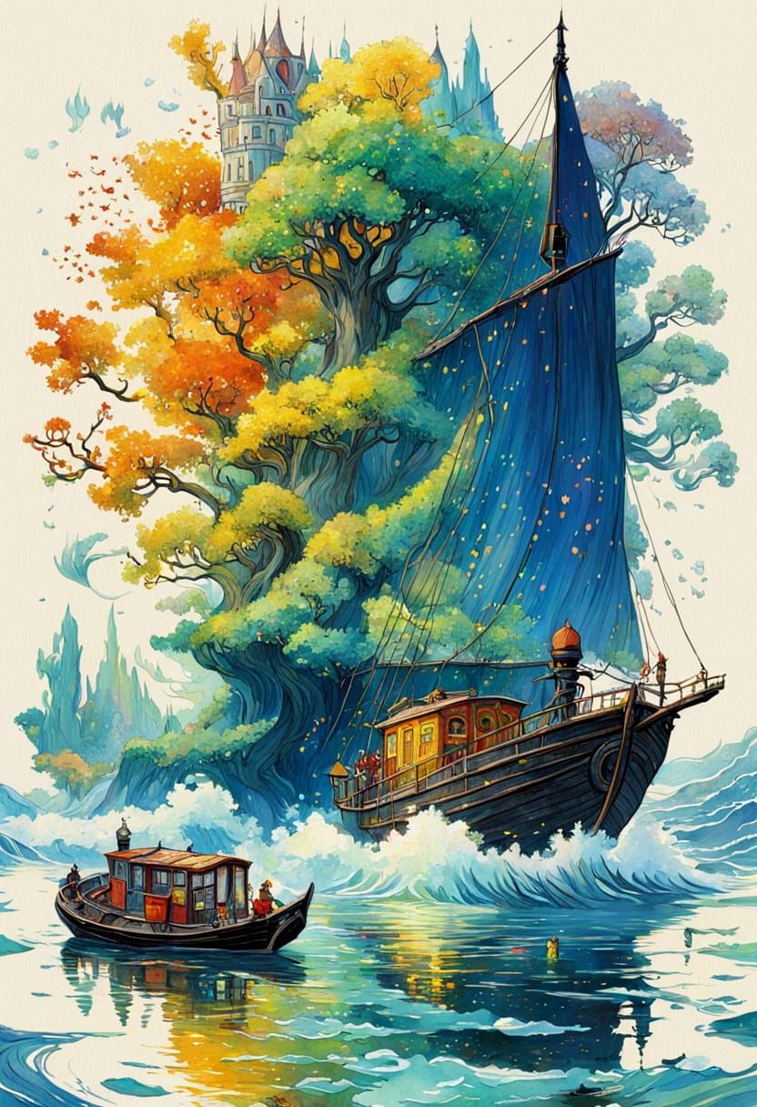 Whimsical Sci-Fi Fairytale in Studio Ghibli Style