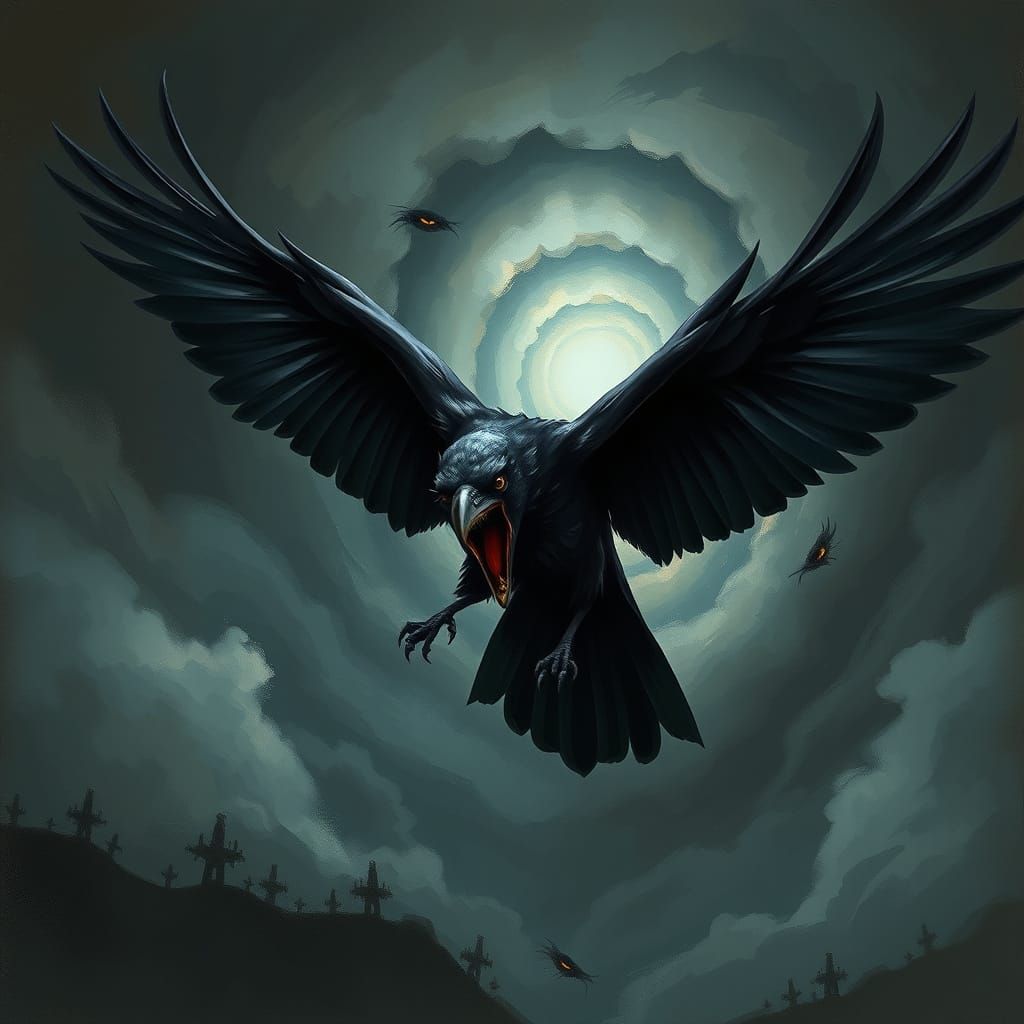 Midnight Crow: Dark Whispers in the Stormy Skies