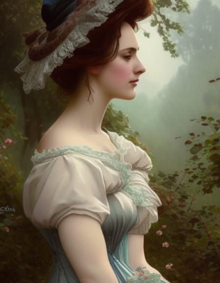 Victorian Woman Portrait with Dynamic Lighting