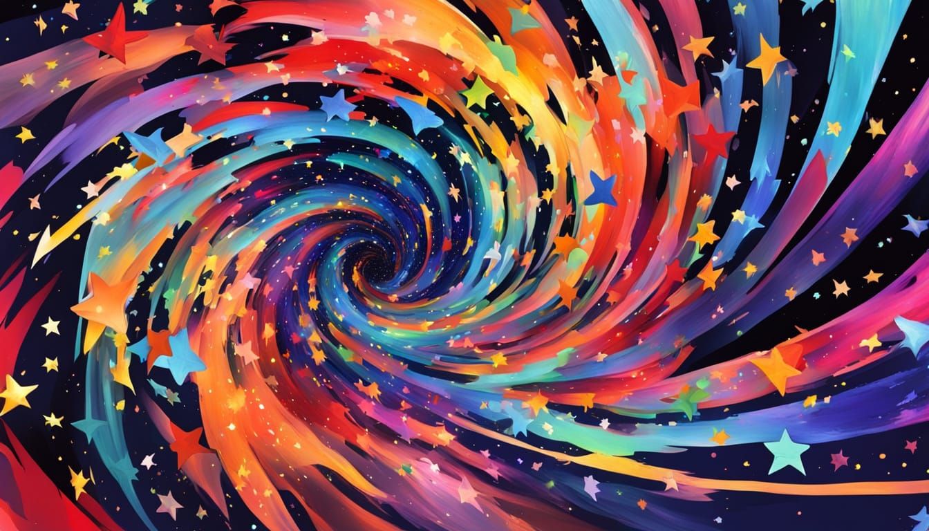 Rainbow Vortex (Millennium Twain's StarEvolvers AstroMagnetoSauri V — Open Prompt/Evolve Challenge)