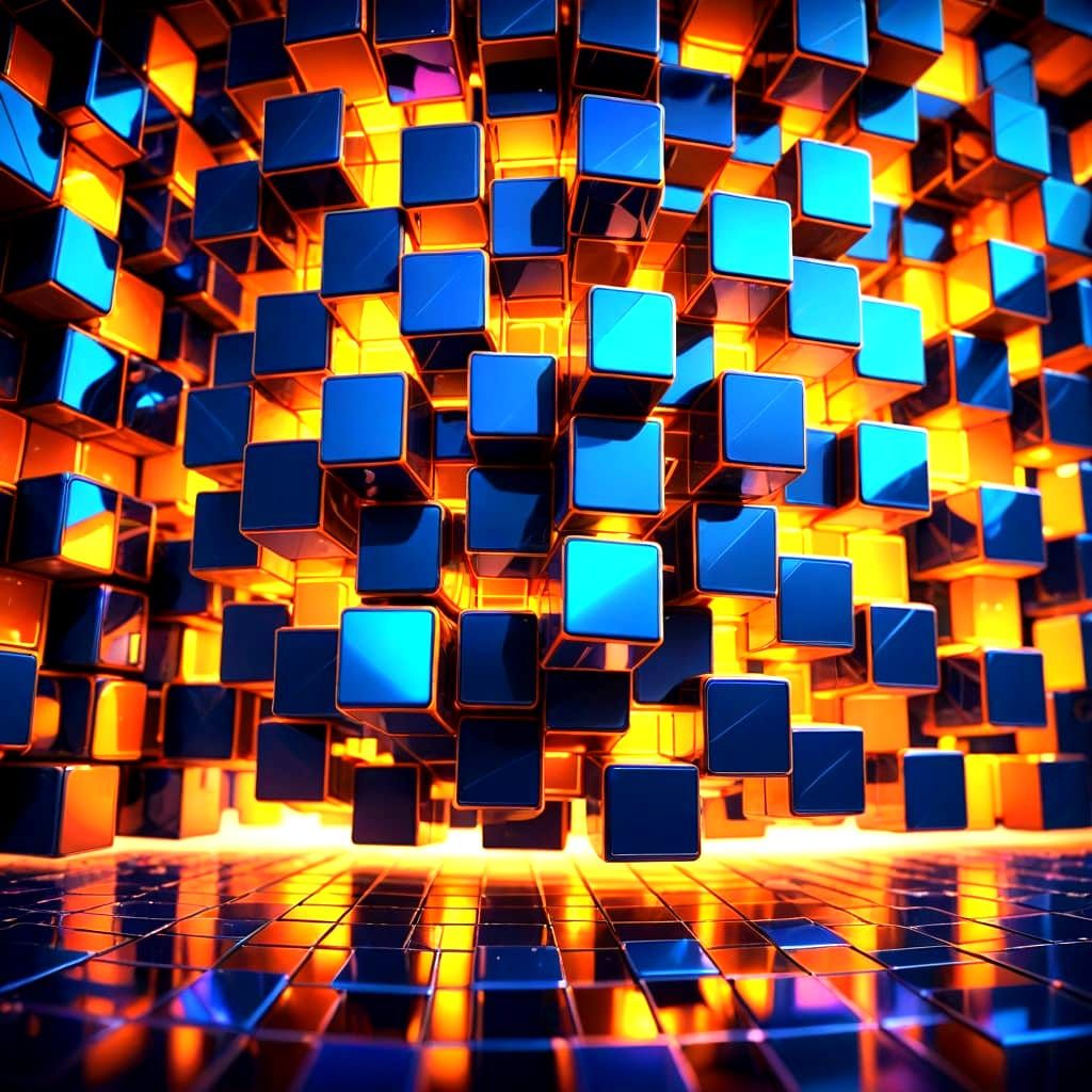 Fantastical Rubik's Cube Wonderland in Deep Color