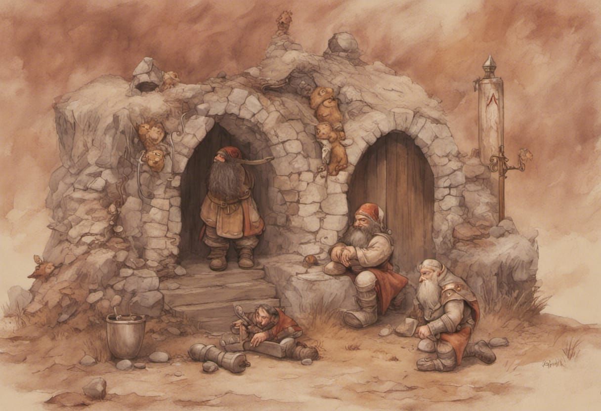 Fantasy Dwarf Portrait in Digital Art Style