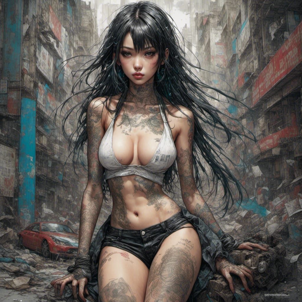 Breathtaking Beauty in Grunge Poster Style