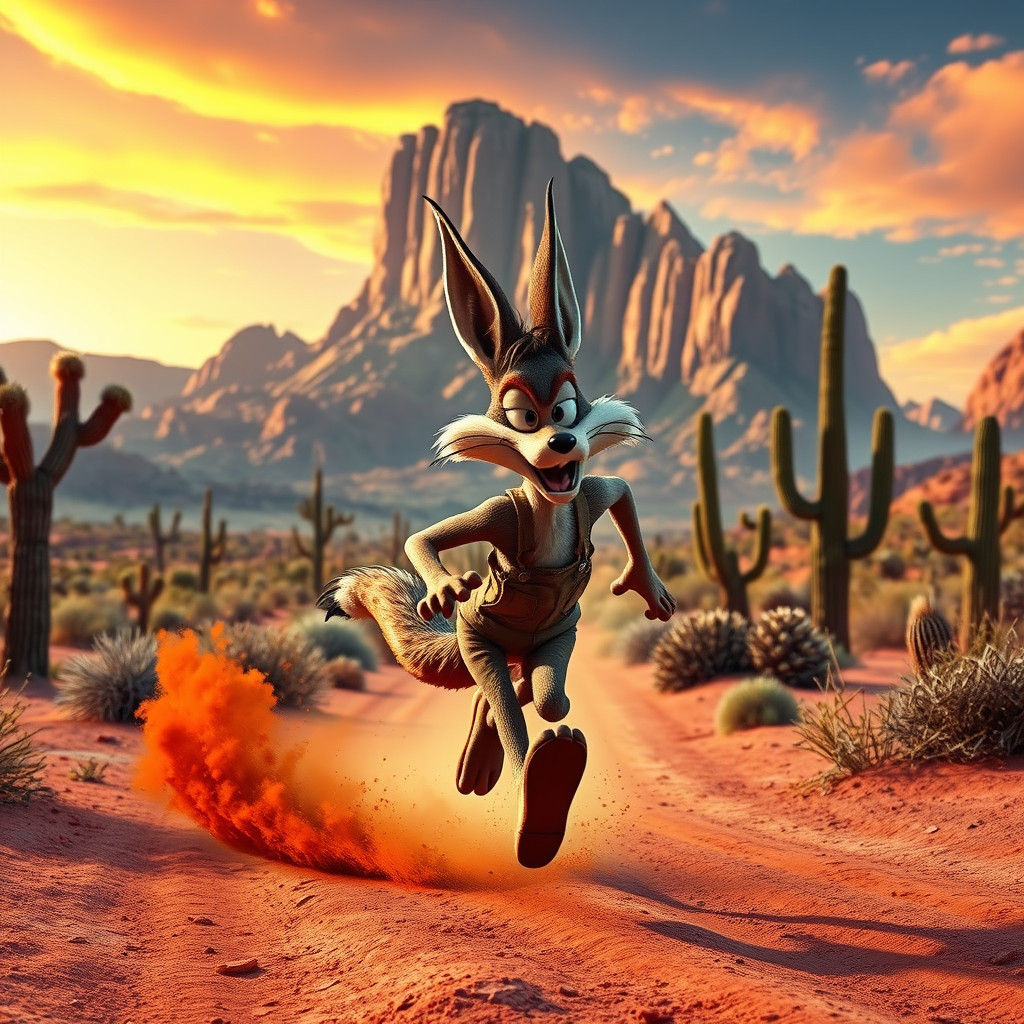 Wile E. Coyote Desert Run: Matte Painting Style