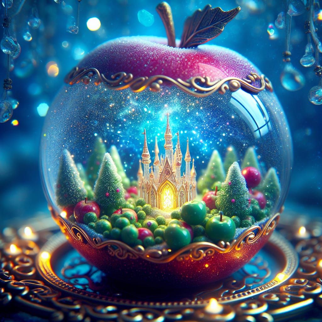 Magical World Inside a Crystal Apple