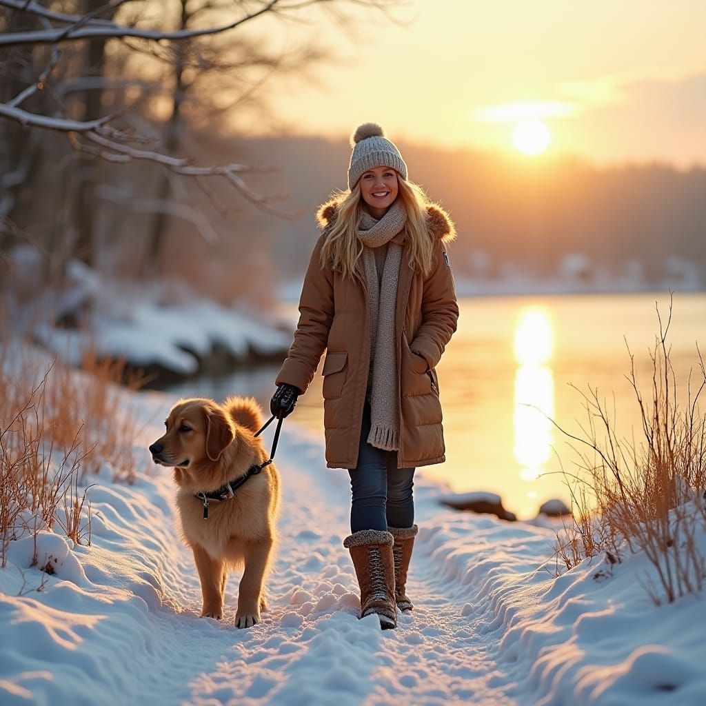 Warm Winter Scene in Impressionist Style