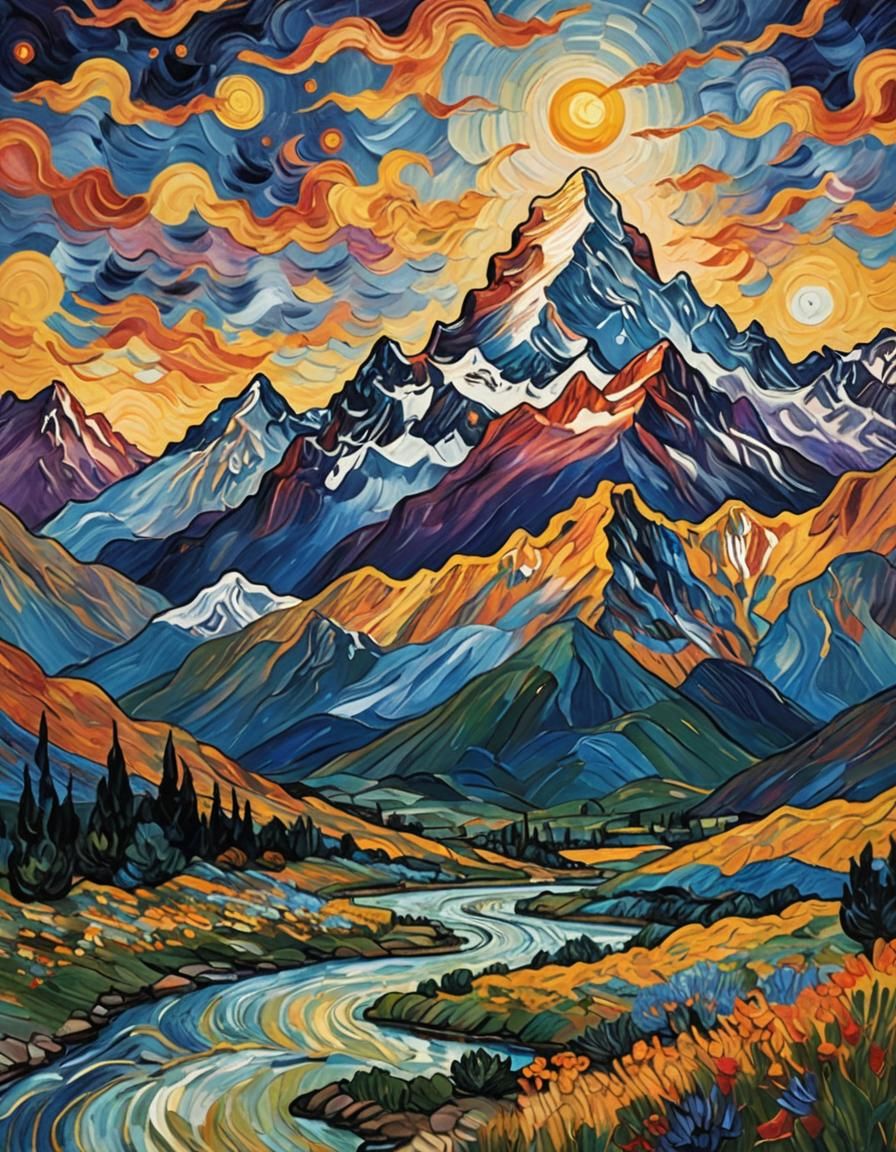 K2 Painting in Van Gogh's Impasto Style