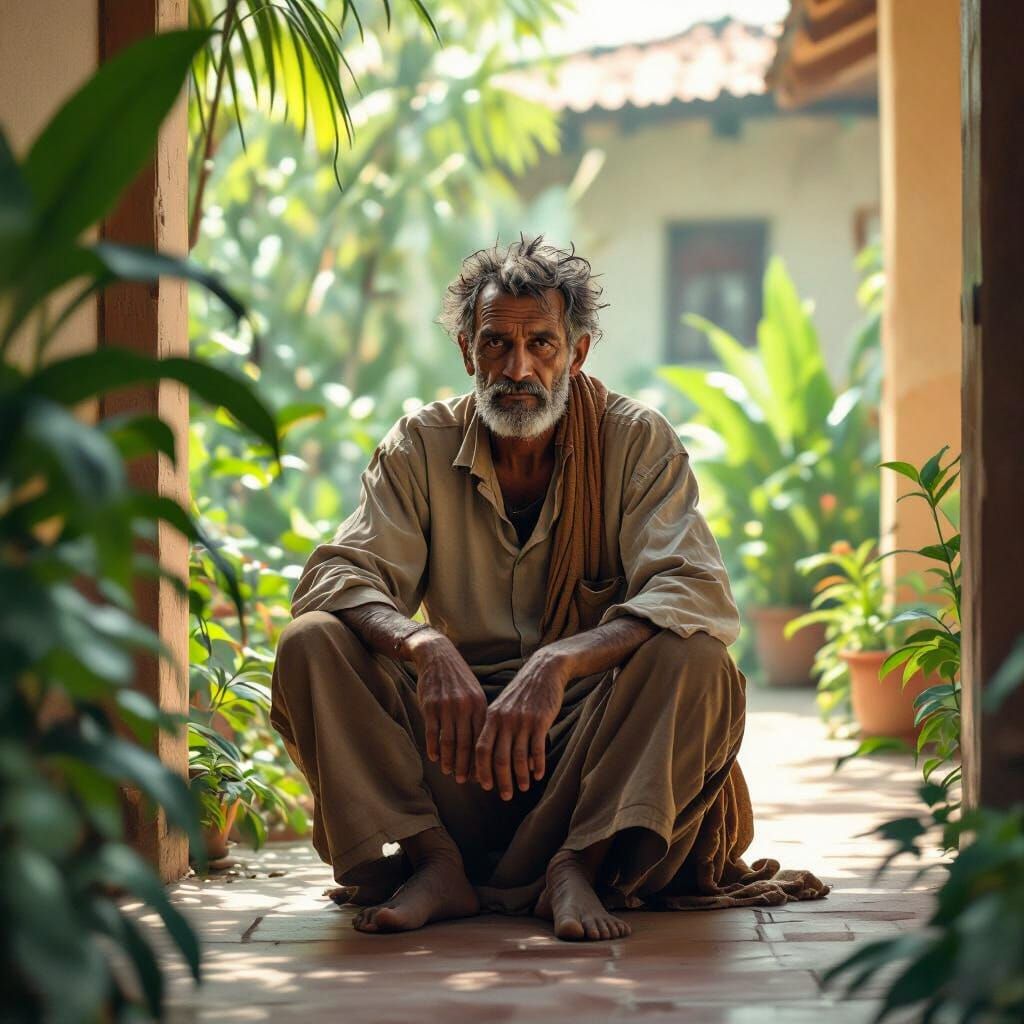 Leprosy Patient in Rehabilitation Home: Digital Art