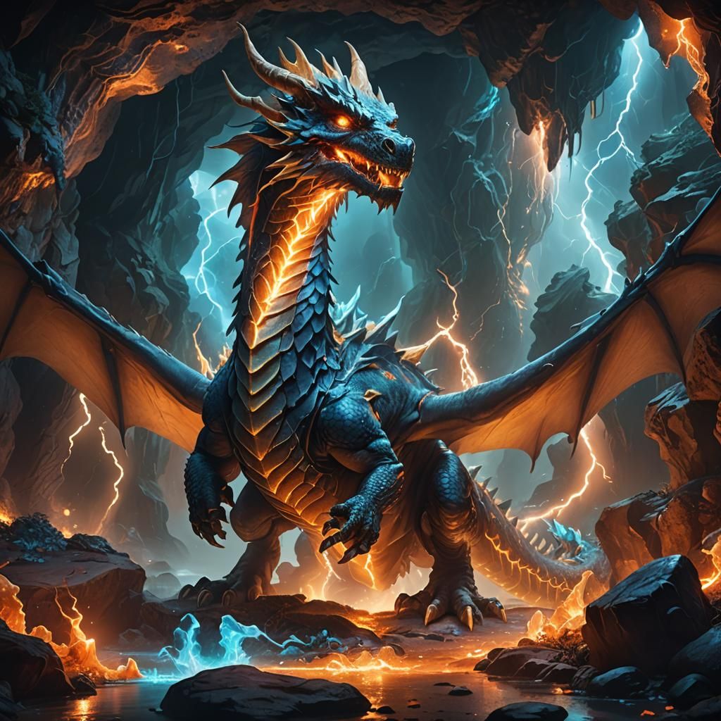 Surreal Fantasy Cave Scene in Vibrant, Ethereal Colors