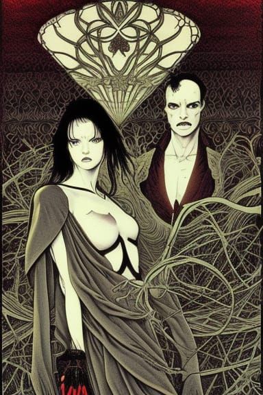 Victorian Memento Mori in Comic Book Art Style