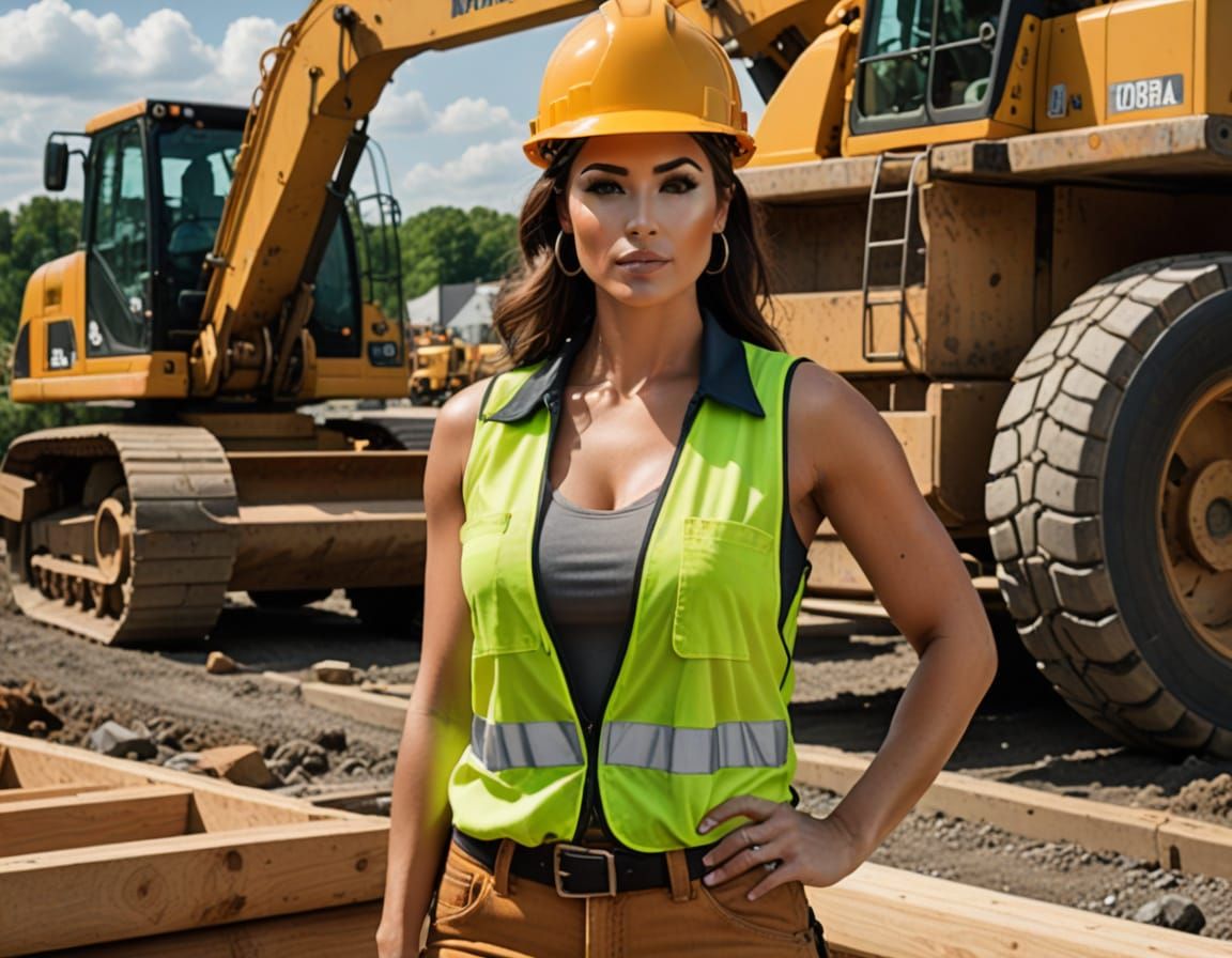 Sensuous Bare-Chested Construction Worker
