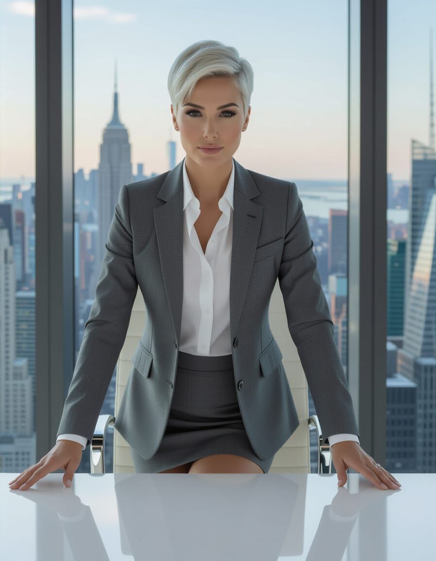 Sardonic Woman in Business Suit, Cinematic Film Still