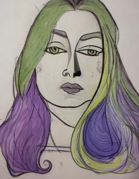 Ethereal Woman with Aurora Skin in Art Nouveau Style