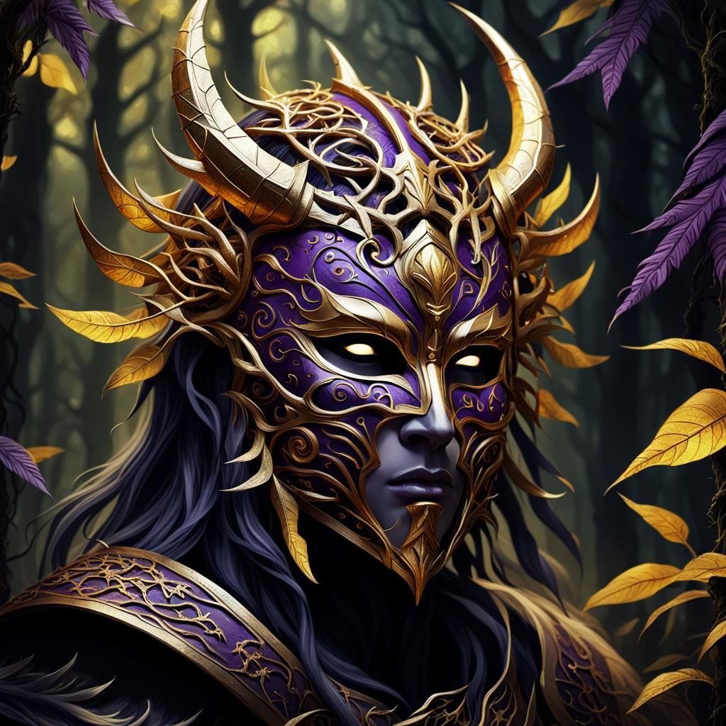 Warrior Mask in Dark Fantasy Style