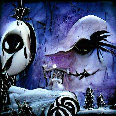 Jack Skellington in Burtonesque Nightmare Landscape