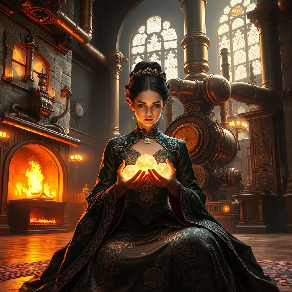 Elegant Victorian Noblewoman Hides Glowing Orbs by Heavenly ...