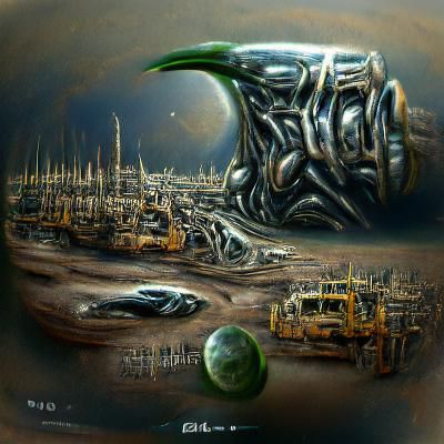 Industrial Wasteland Inspired by Giger's Art