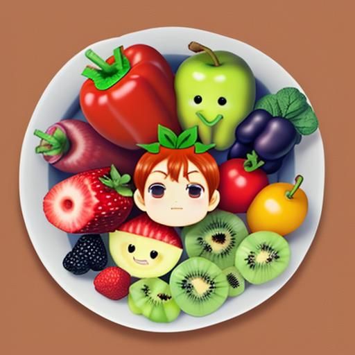 Chibi Style Fruits and Vegetables
