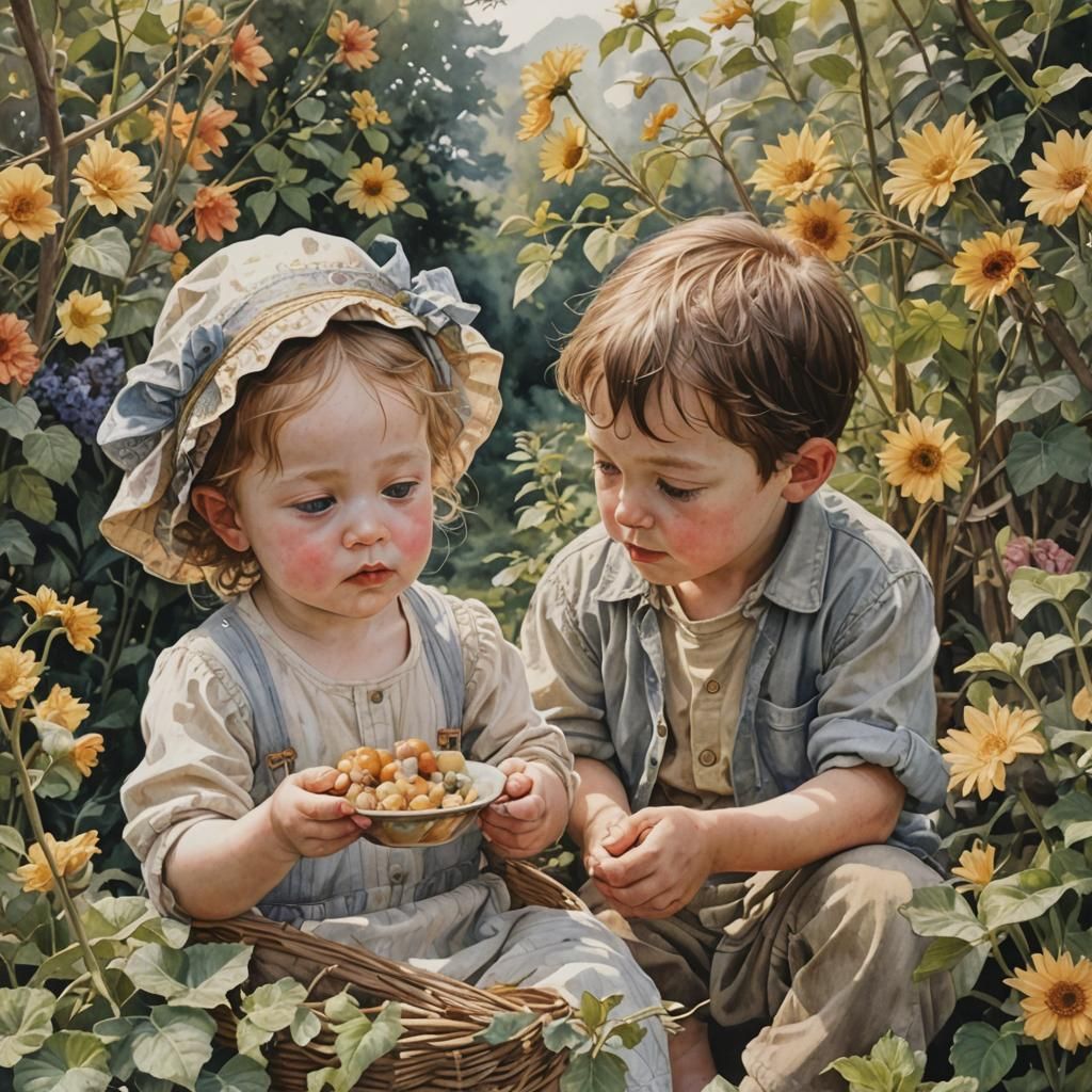 Fair Child: Romantic Watercolor Masterpiece