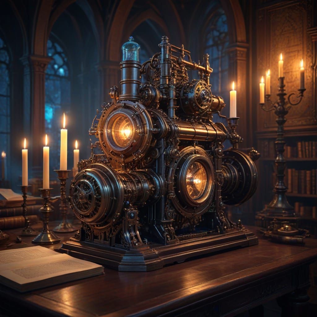 Steampunk Innovator in Victorian Era Study