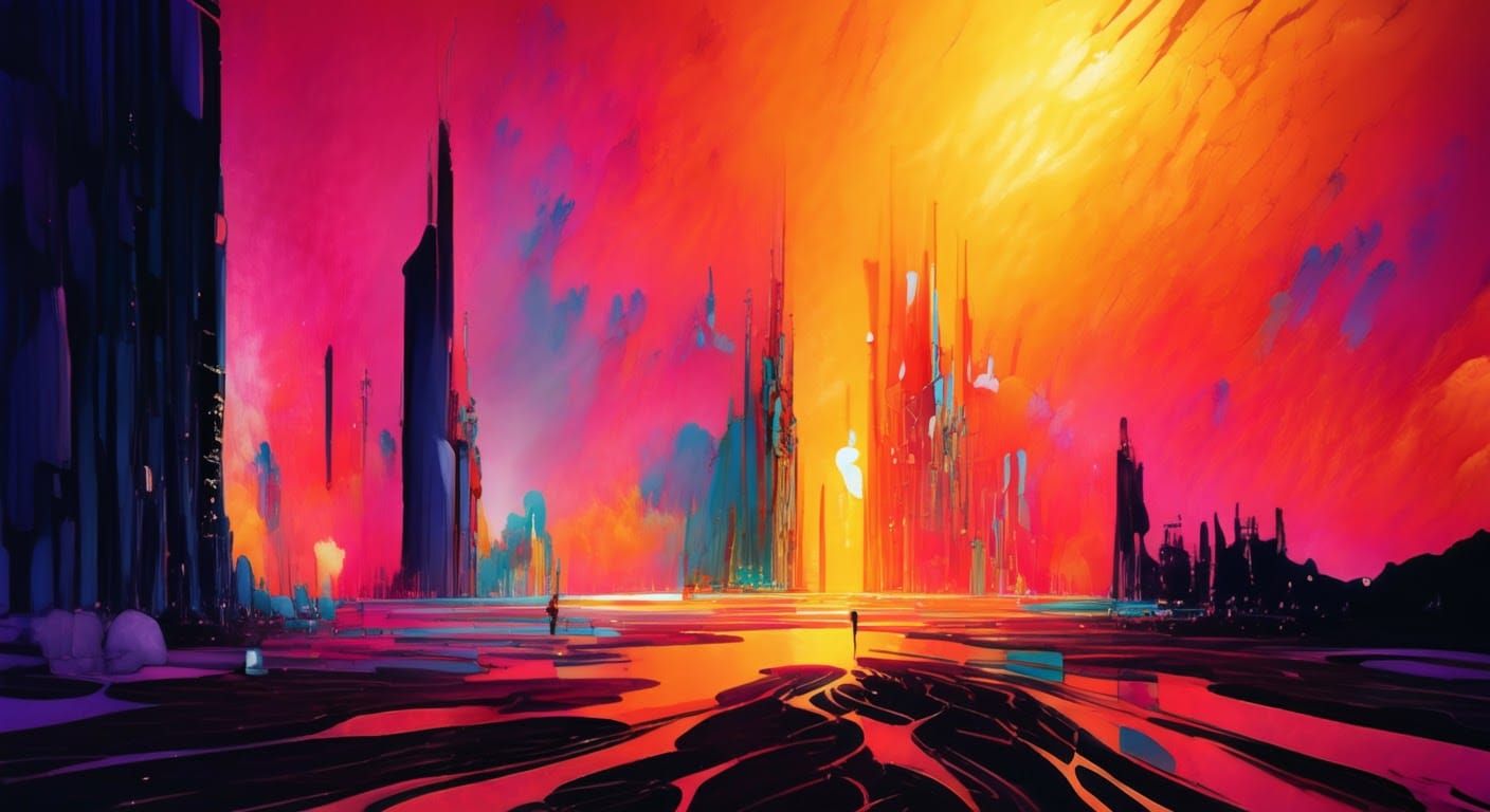 Futuristic Cityscape in an Ethereal Style