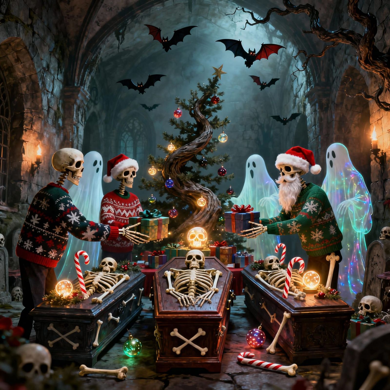 Gothic Crypt Christmas: Skeletons & Ghosts Exchange Gifts