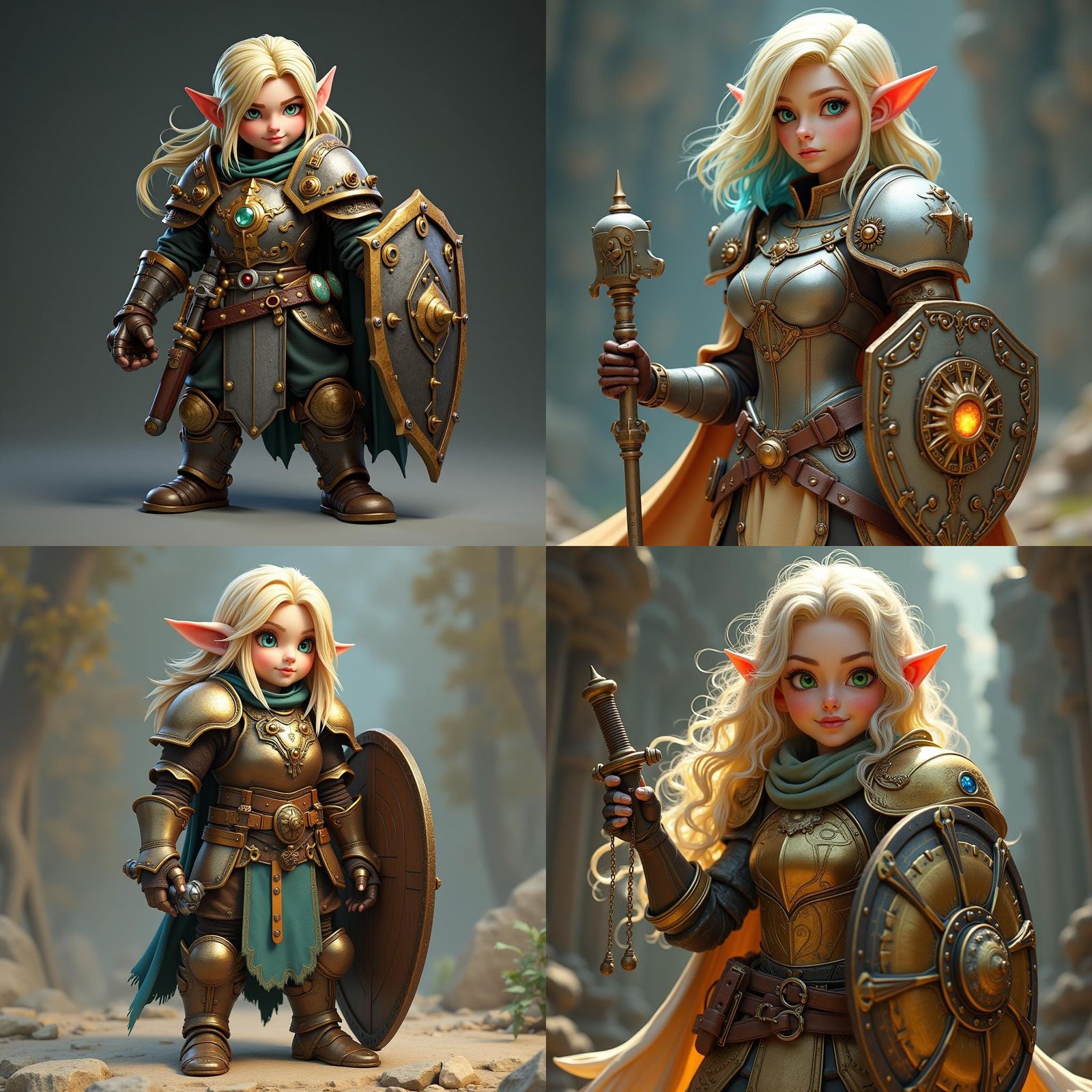 Gnome Artificer in Plate Armor: Fantasy Concept Art