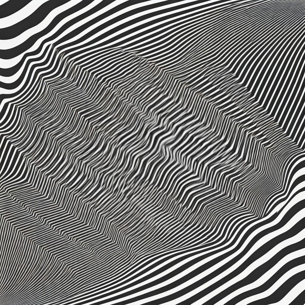 Black and White Optical Illusion in the Style of Op Art