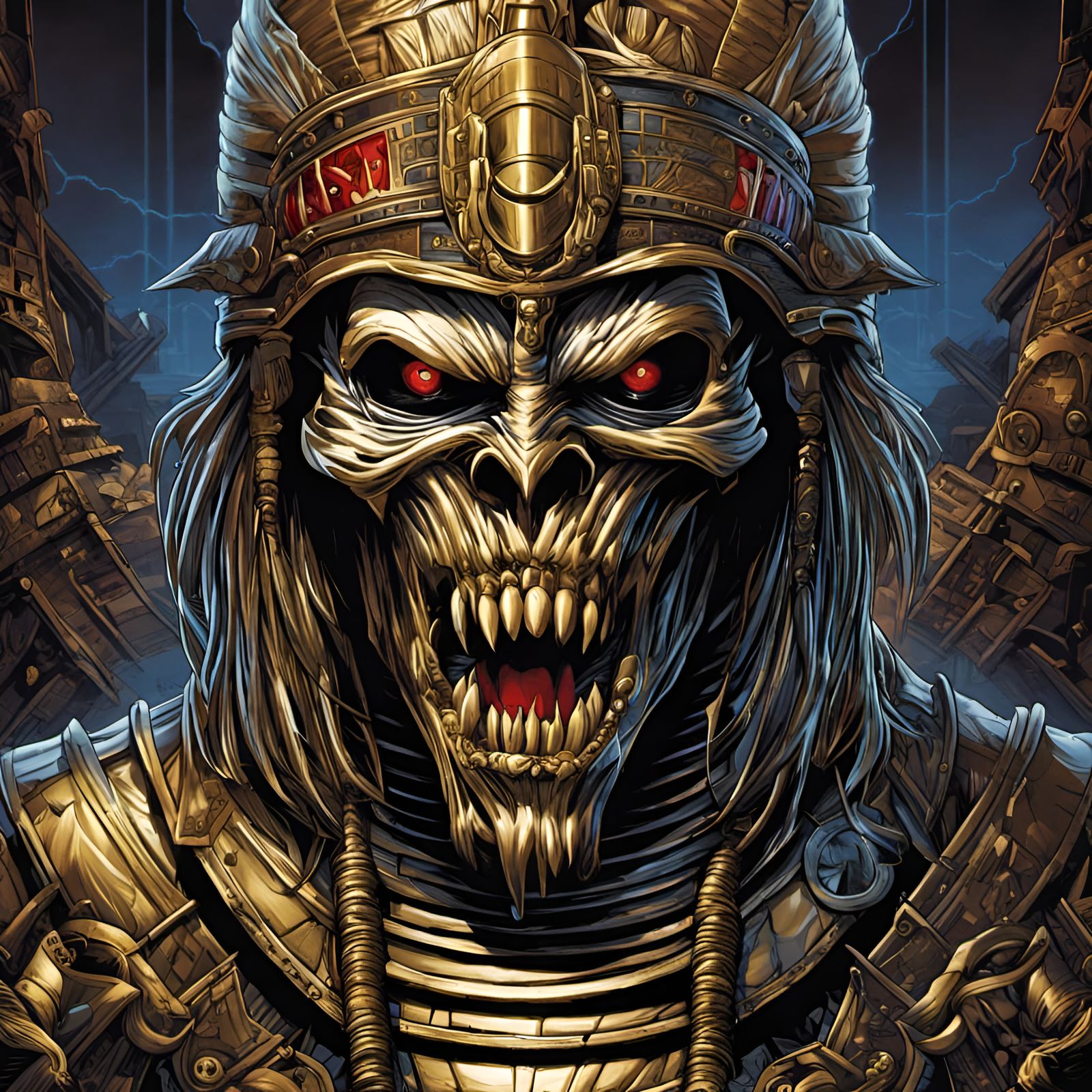 Iron Maiden Eddie in Comic Book Style