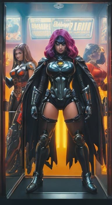 Retro-Futuristic Female Action Figures in Comic Style