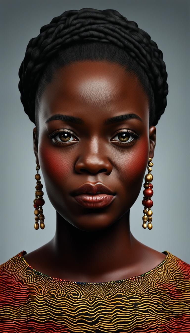 Realistic Portrait of a Beautiful Angolan Woman