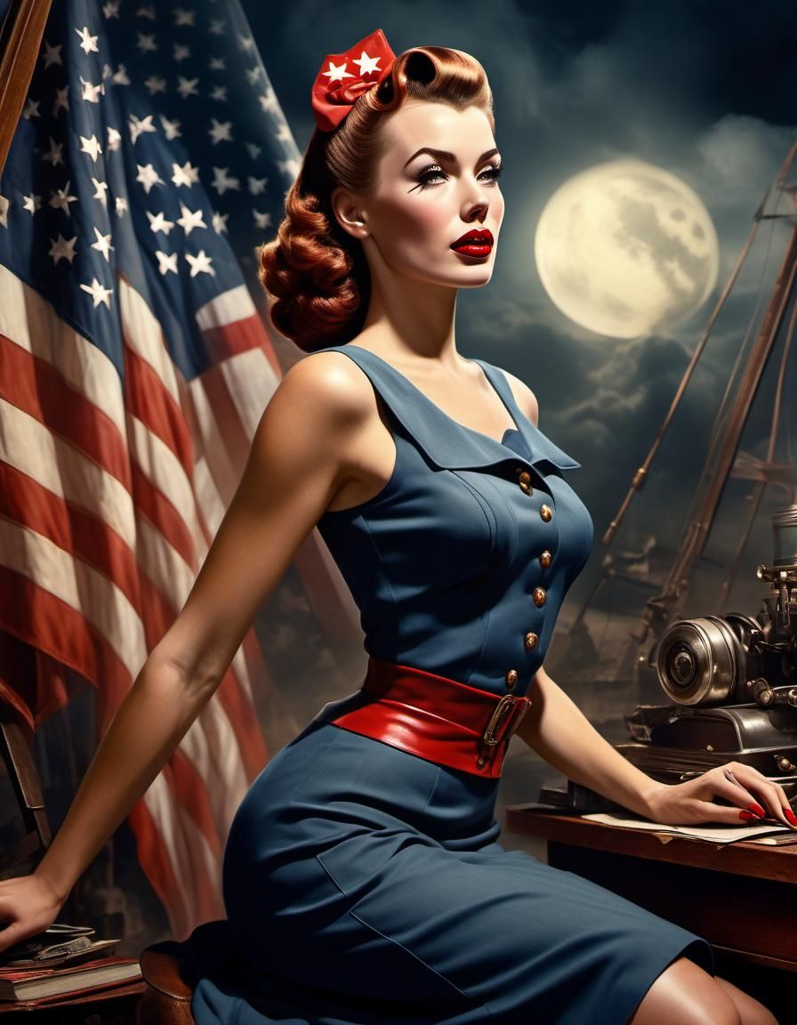 1940s patriotic pin up