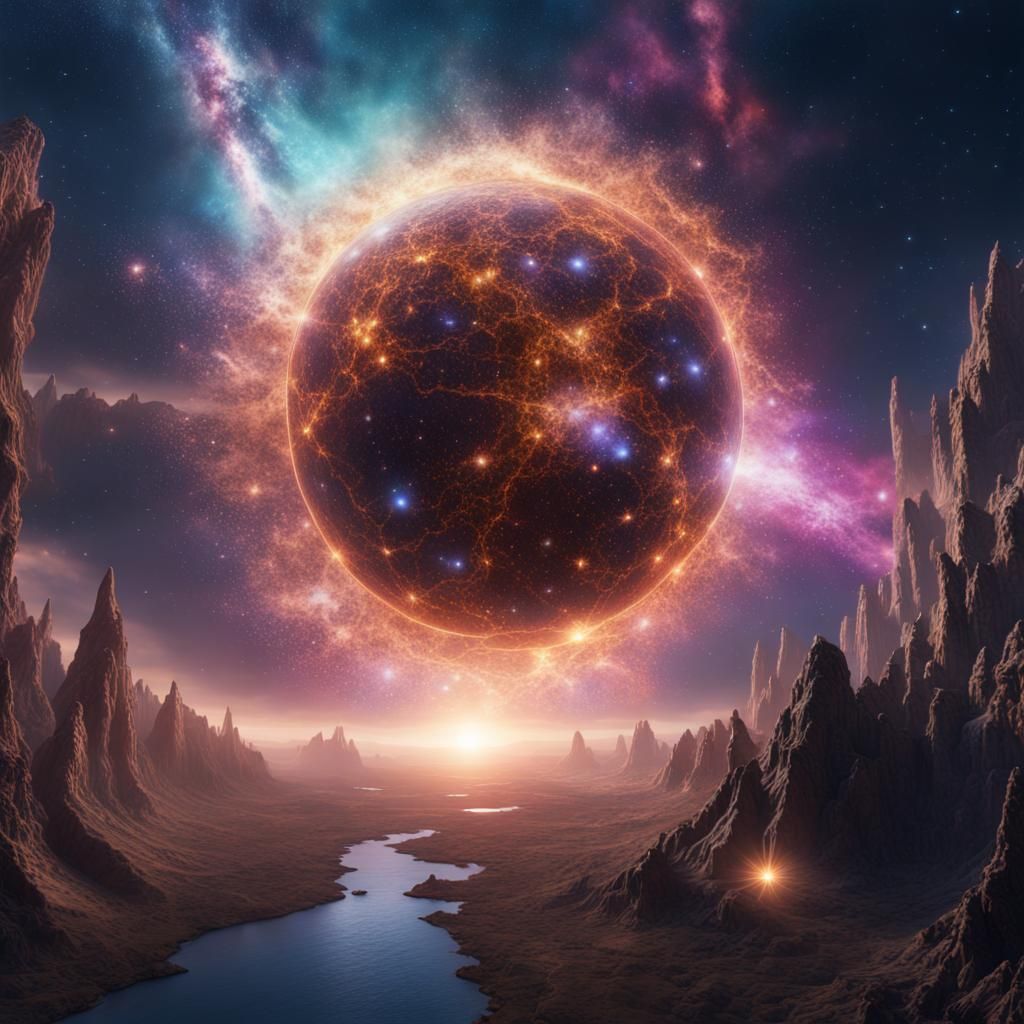 Fantastical Cosmos: A Floating Singularity in Deep Color