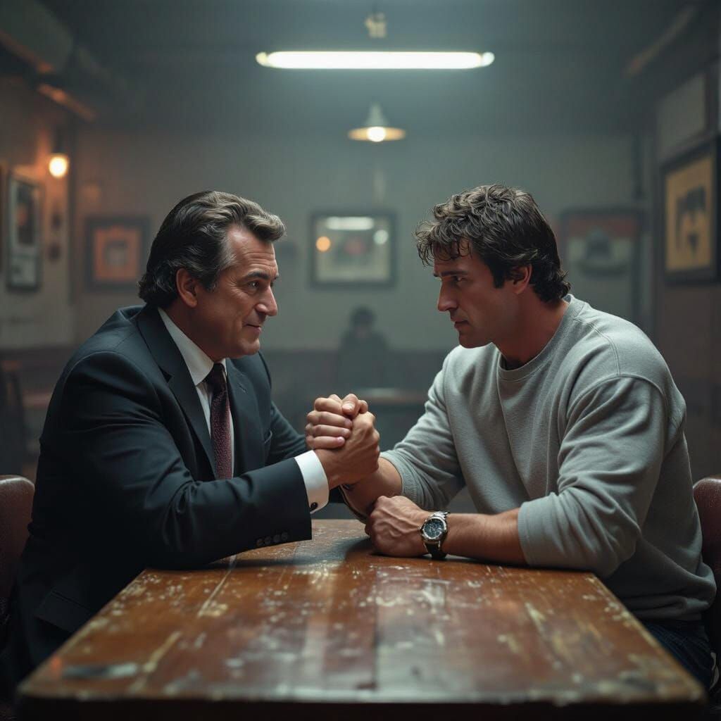 Silvio Santos Arm Wrestles Rocky Balboa in 80s Gym
